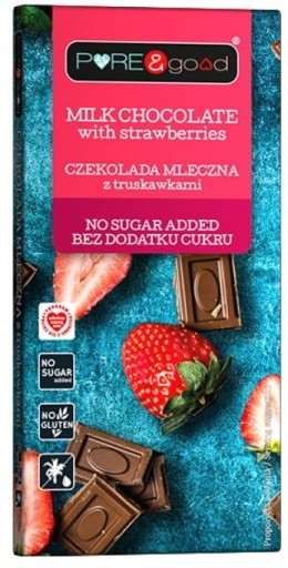 PURE & GOOD Bezlepková mliečna čokoláda s t