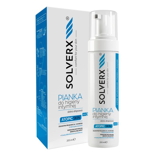 SOLVERX Pena na intímnu hygienu pre ženy ATOPIC SKIN 200ml