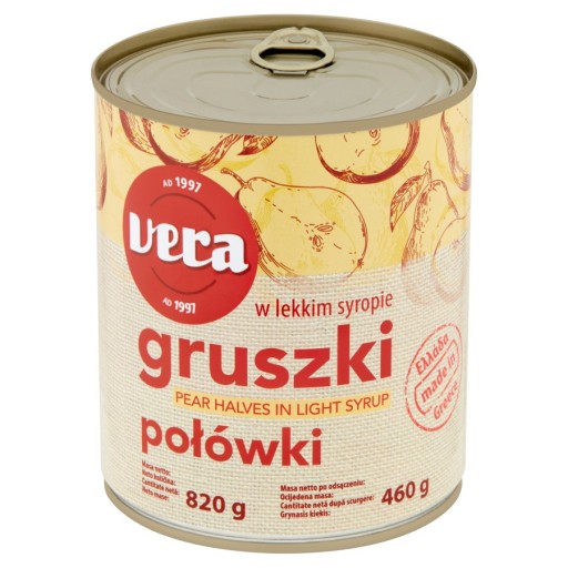 HRUŠKY V SIROPE polovice hrušiek v sirupe 820g