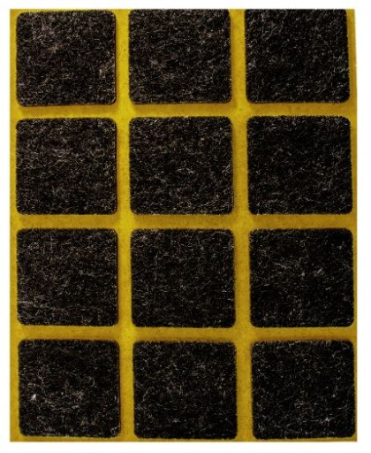 PODLOŽKY SAMOLEPIACE PLSTENÉ 28x28mm ČIERNE PODLOŽKY 12 ks