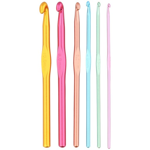 Hliníkové háčiky, farebné, od 3,0 mm do 10,0 mm, dĺžka 15 cm, FIO box