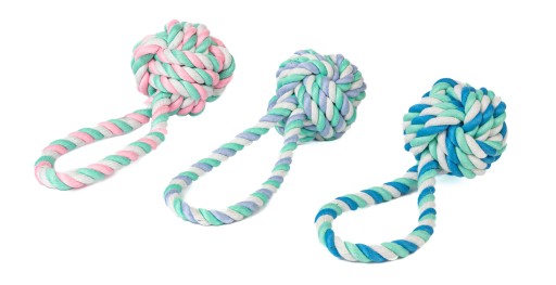 Hračka pre psa SZARPAK ROPE, pletená loptička, 7cm x 20cm