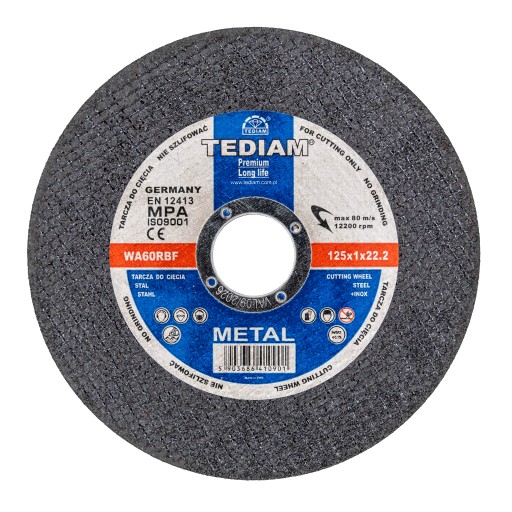 NEREZOVÉ KOVOVÉ REZNÉ KOTÚČE 125 x 1,0 TEDIAM PREMIUM METAL