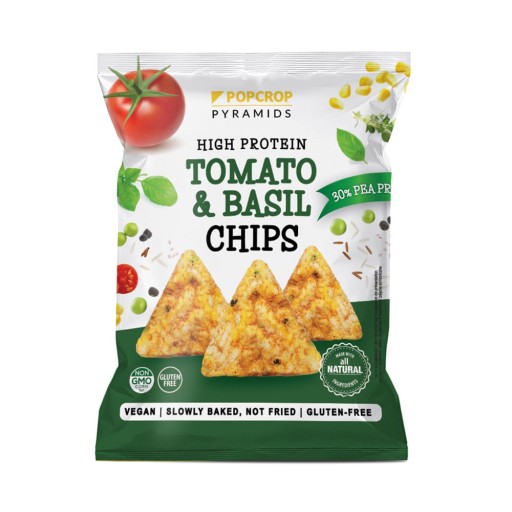 POPCROP proteínové chipsy PARADAJKA BAZILKA 60g