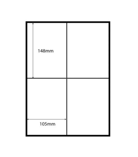 SAMOLEPIACE ETIKETY A4 100 listov 105x148mm pre TLAČIAREŇ Matná biela
