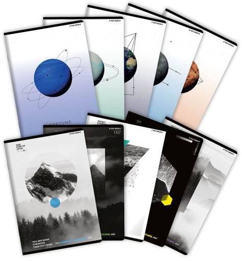 NOTEBOOK A5/60K GEO/PLANET MIX LINE
