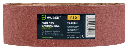 NEKONEČNÝ PÁS P80 533x75MM PRE PÁSOVÉ BRÚSKY BRÚSNE PAPIEROVÉ PÁSKY