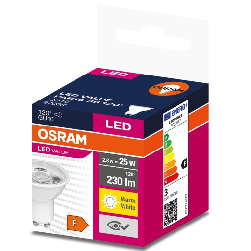 OSRAM HALOGEN LED žiarovka GU10 2,8W = 25W 2700K