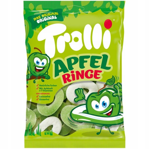 Apple Sour Apfelringe Trolli želé fazuľky 150 g
