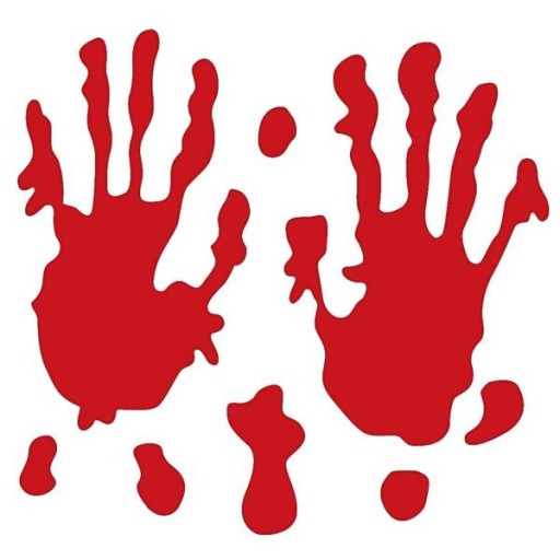 HALLOWEENSKÉ DEKORÁCIE STOPY KRVI RUKY KRVAČERVENÁ