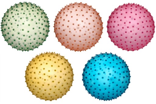 TRANSPARENTNÁ JEŽKOVÁ GUMOVÁ GUĽA 23 CM RÔZNE FARBY