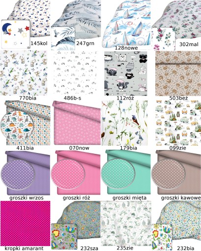Plochá bavlnená látka, vzory materiálu, 0,5 m, mix