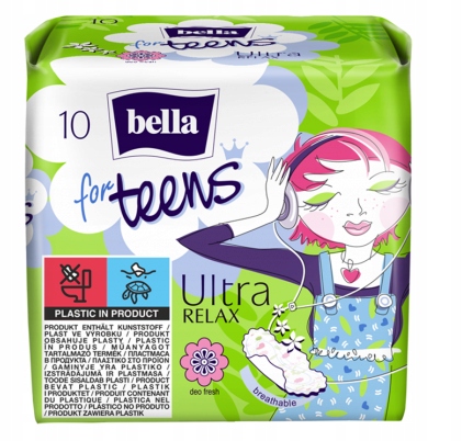 BELLA FOR TEENS RELAX VLOŽKY pre dospievajúce dievčatá, 10 ks.