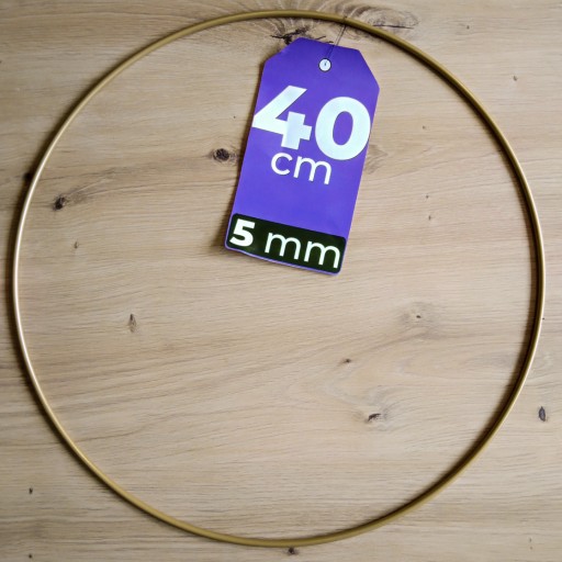 Obruč Macrame HRUBÁ MAT ZLATÁ 40 cm, drôt 5 mm