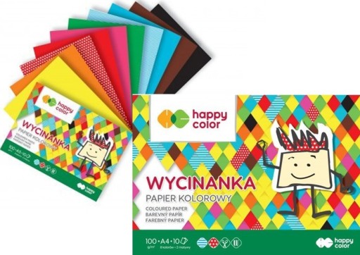 Farebný papierový výrezový blok A4/10 Happy Color