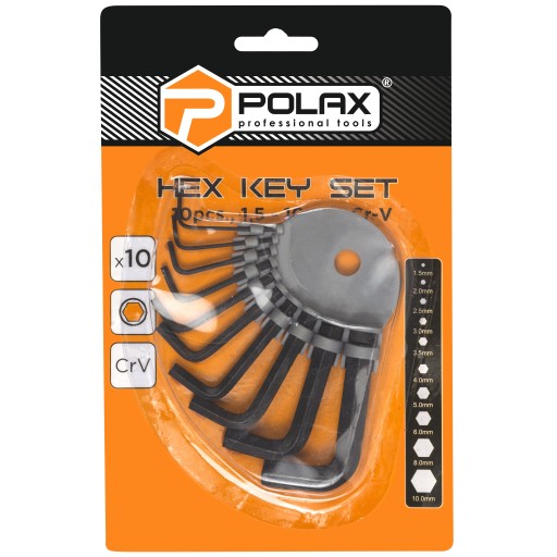 POLAX SADA IMBUSOVÝCH KĽÚČOV 1,5-10MM 10KS/BAL.