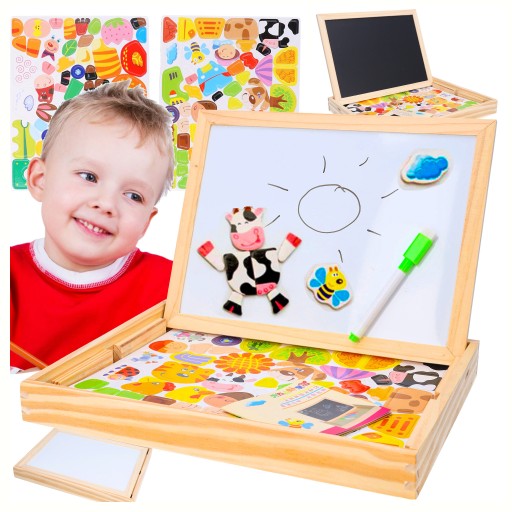 MAGNETICKÁ TABUĽA PRE DETI, edukačné magnetické puzzle zvieratká
