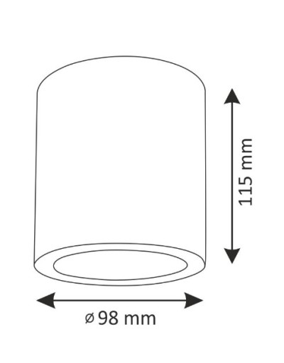 Prisadené okrúhle svietidlo E27, pevné, BIELY JUPITER 10 98x115mm IP20 Goldlux