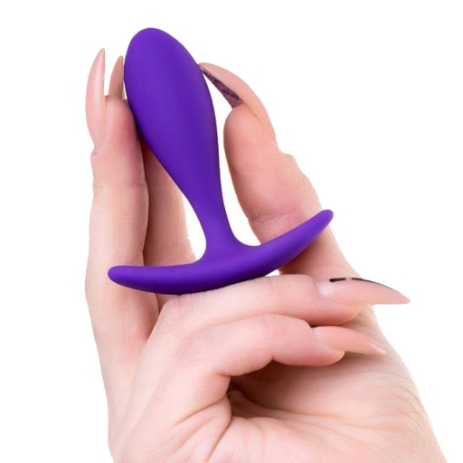 Malý praktický silikónový análny kolík pre začiatočníkov 7,2 CM fialový