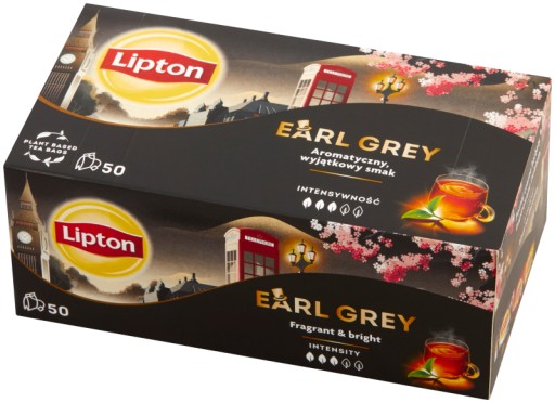 Čierny čaj Lipton Earl Grey 50 vrecúšok