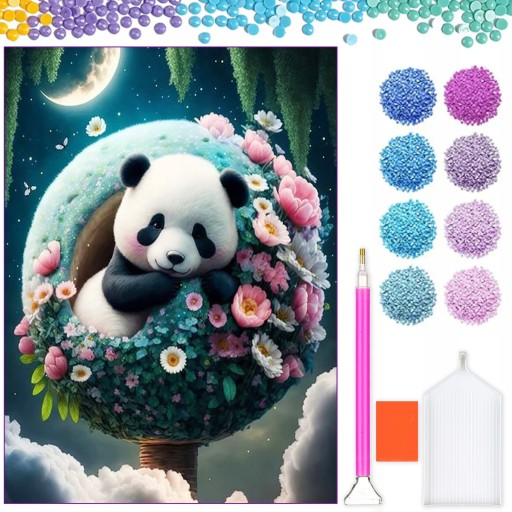 DIAMANTOVÁ VÝŠIVKA Diamantová maľba Diamantová mozaika pre deti Súprava Panda