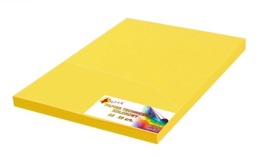 Farebný technický papier 160-220g A3 žltý 25 listov