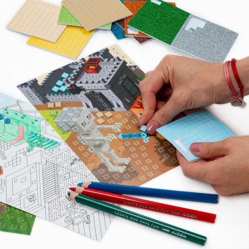 Omaľovánka + kreatívna mozaika pre chlapca MINECRAFT KIDEA set