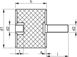 Vibračné izolátory Typ B 15X8 M4X20 Odolné voči olejom