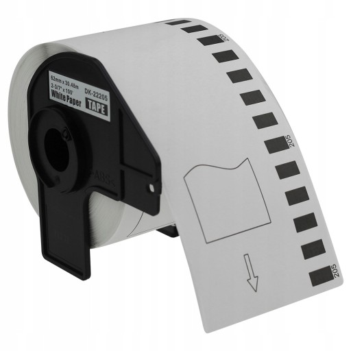 Páska pre Brother DK-22205 62mm 30,48 metra biela QL600 QL700 QL800 QL1100