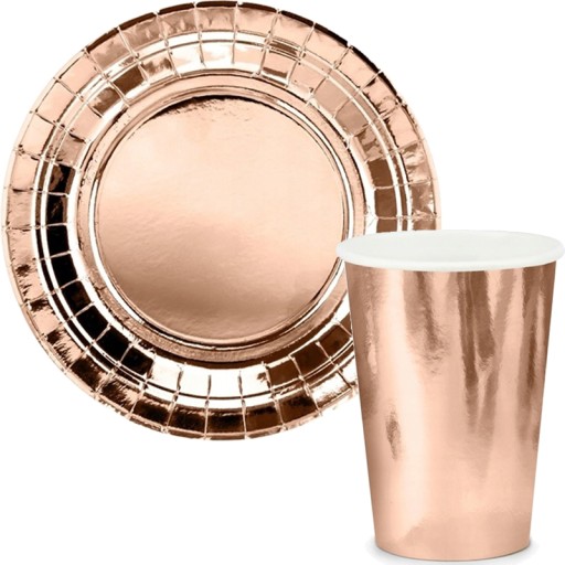 ROSE GOLD jednorazový fóliový obrus ROSE GOLD metalický narodeninový stolík