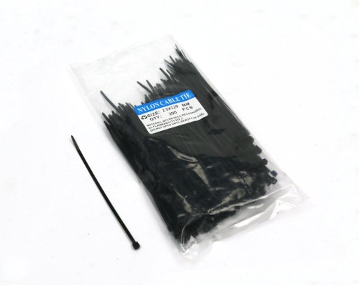 Sťahovacie pásky 2,5 x 120 mm 200 ks v sáčku, čierne, odolné voči UV žiareniu