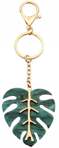 Prívesok na kľúče s listami Monstera Gold