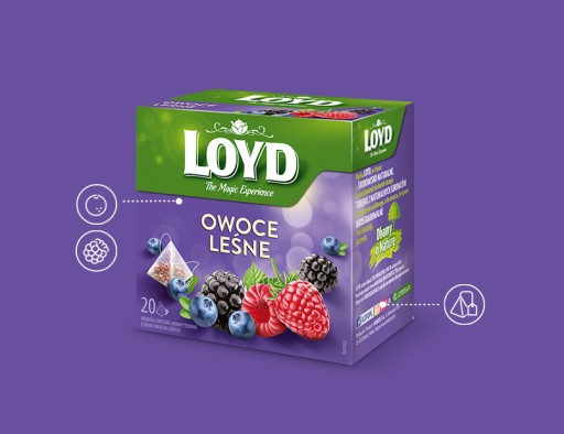 Ovocný čaj Lesné plody Kvet ibišteka Arónia Sladké drievko 20 T LOYD