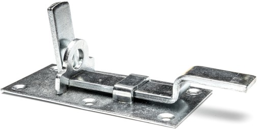 Závora dverí, západka visiaceho zámku, ZAOHNUTÁ 100 mm