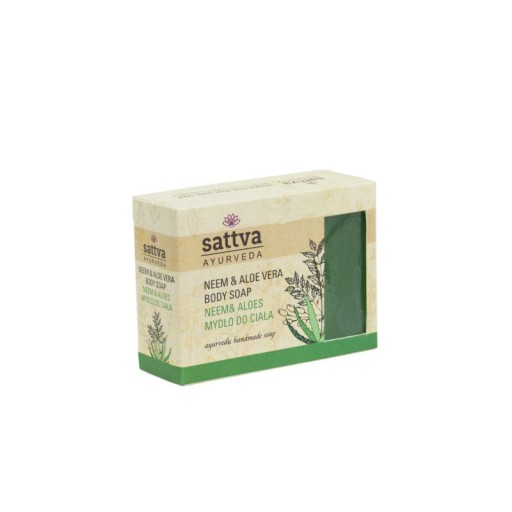 Indické glycerínové mydlo NEEM A ALOE 125g sattva AYURVÉDA