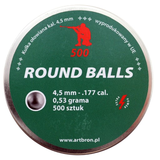 Olovené guľôčky okrúhle 4,5 mm bal. 500 kusov kal.177