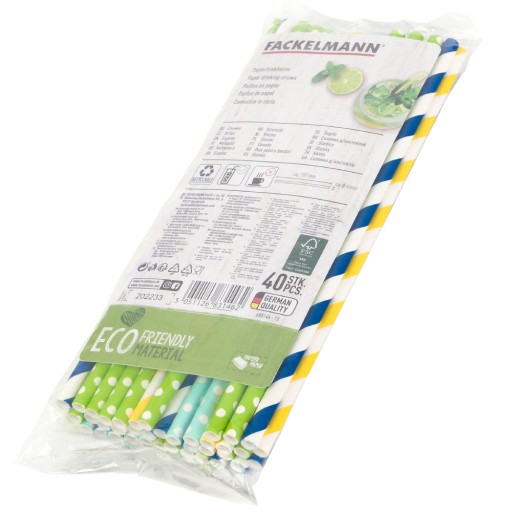 PAPIEROVÉ NÁPOJE SLAMKY 20/0,6CM FAREBNÝ FACKELMANN 683146