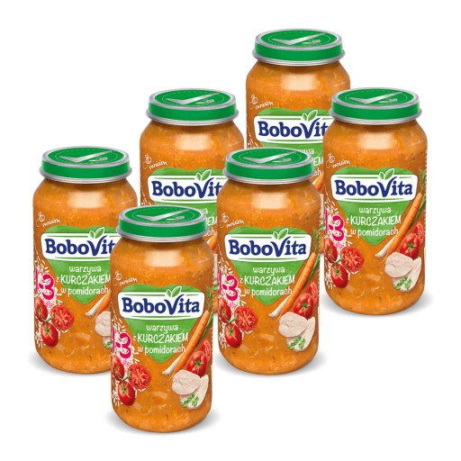 BoboVita Junior Zelenina s kuracím mäsom v paradajkách 1-3 roky 250 g