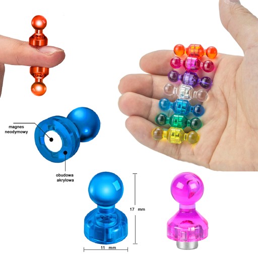 NEODYMIOVÝ MAGNET NA CHLADNIČKU, KOLÍK, 7 KS