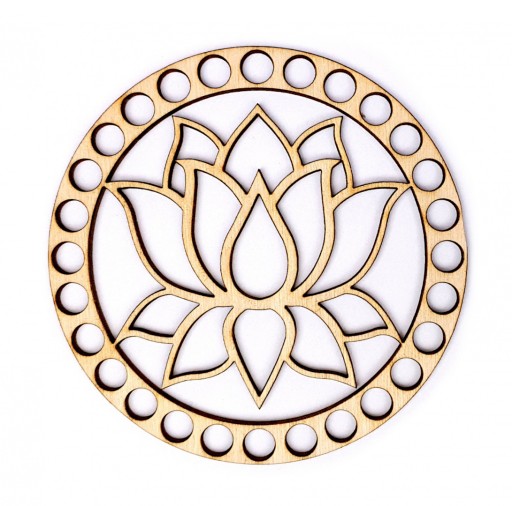 Mandala základňa lapača snov, obruč s lotosovým kvetom, 10 cm