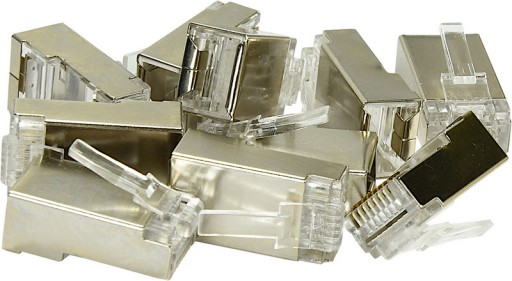 RJ45 CAT.6 ZÁSTRČKY PRECHODENÉ tienené STP FTP PRECHODENÉ ZLATENÉ 10ks