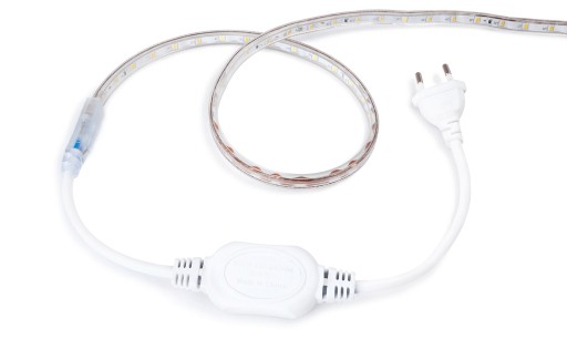 LED PÁS 230V 2835/60 1M IP68 5W TEPLÁ BIELA