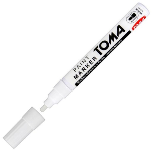 TOMA Oil MARKER WHITE Stredný 2,5 mm vodeodolný dekoratívny fix