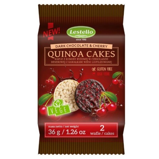 QUINOA Oblátky s čerešňou v čokoláde 36g ÚŽASNÉ