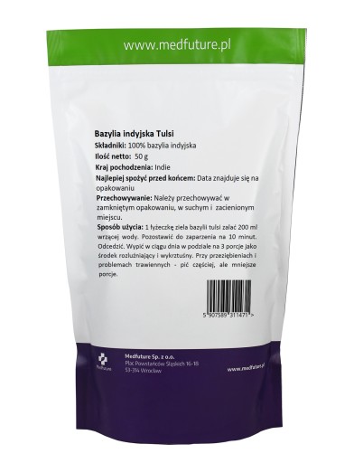 Indická bazalka Tulsi Bazalka posvätná sušená rezaná - 50 g