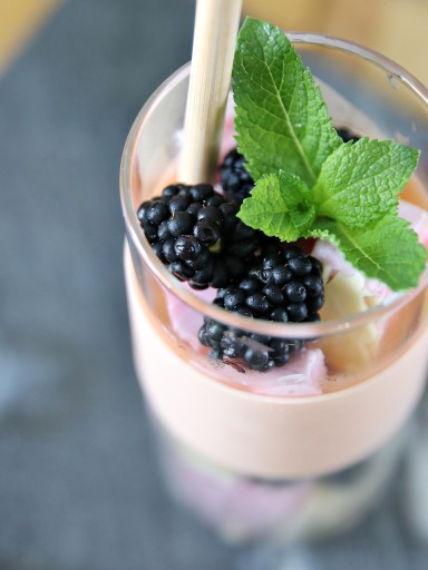 SKLENENÁ fľaša, pohár SMOOTHIE, 400 ml, so slamkou