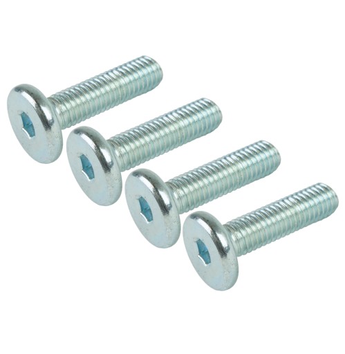 10x metrická skrutka M8 x 30 mm biela pozinkovaná s hlavou valca, nábytková skrutka