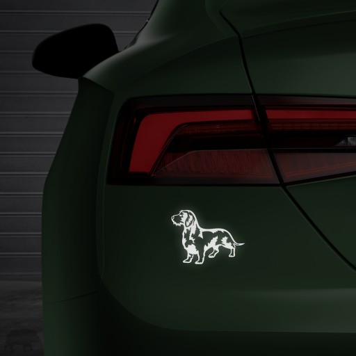 NÁLEPKA NA AUTO STRIEBORNÁ JAZVEČÍK DROBOTNÝ