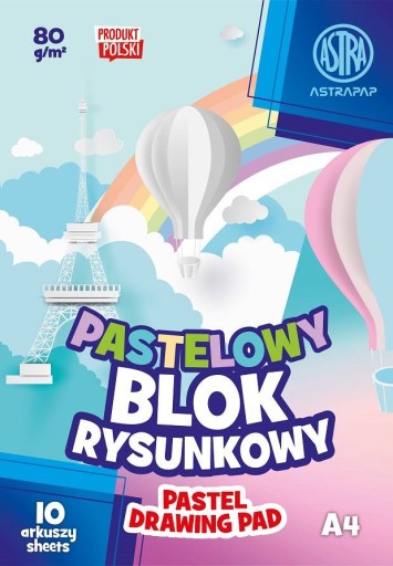 Astra pastelový farebný blok A4 80g 10 listov