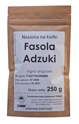 ADZUKI fazuľa naklíčené SEMIENKA 250g RAŠEL